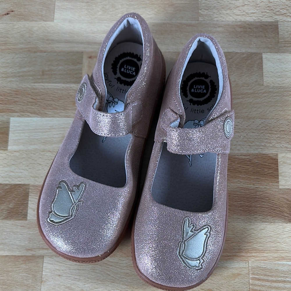 Livie & Luca Pink Dress Shoes with Butterfly Design